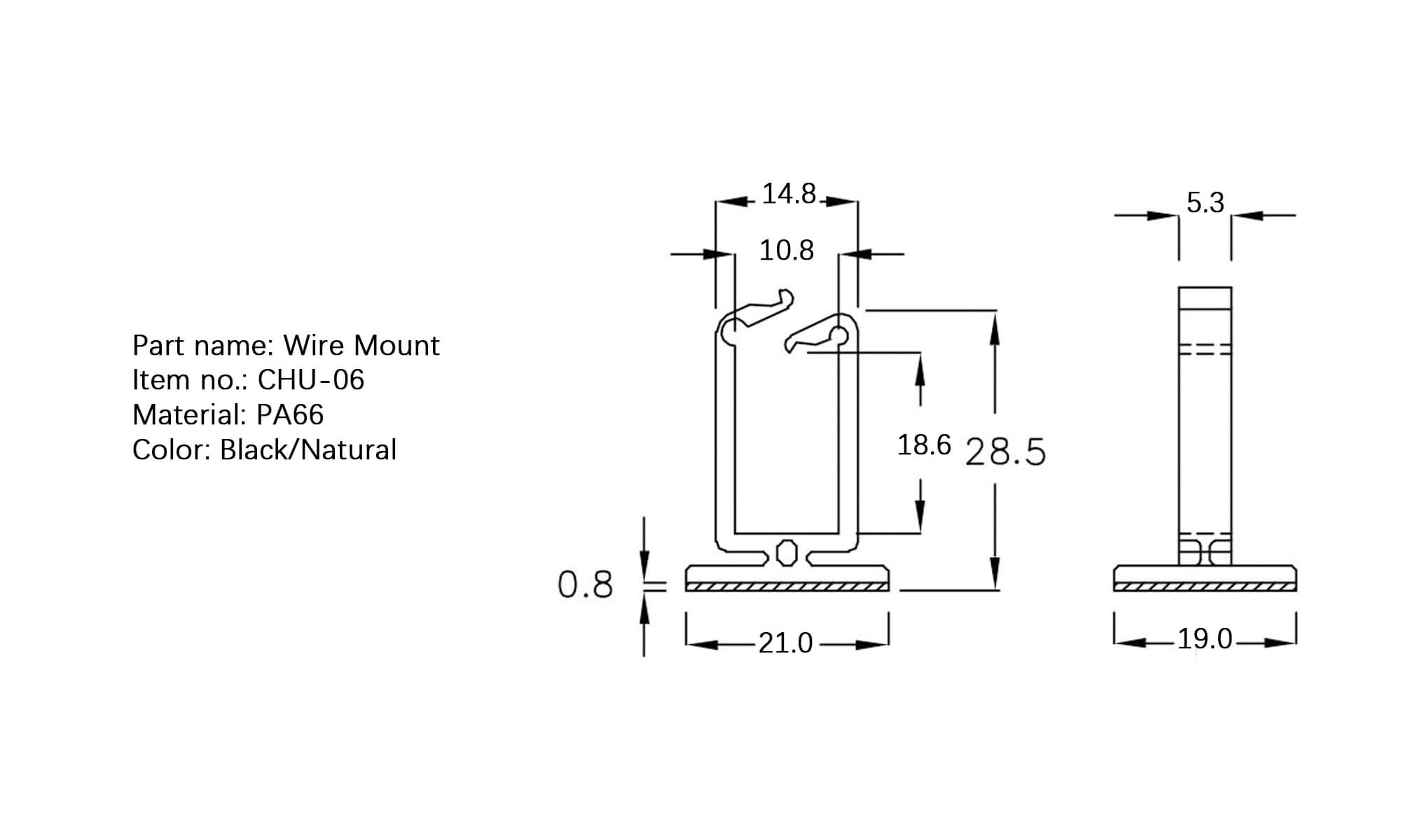 Plastic Wire Mount CHU-06